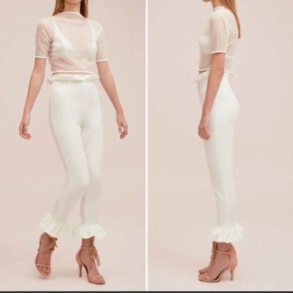 Keepsake The Label Only Love High Waist Ruffle Pant in Ivory Size XXS/S NWT - Picture 3 of 8